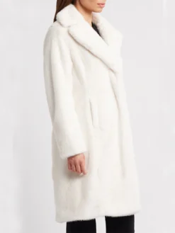 Womens Tailored Fit White Persian Lamb Fur Coat Side