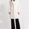 Womens Tailored Fit White Persian Lamb Fur Coat Stand Up