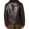 Mens Dark Brown Leather Flight Jacket Back