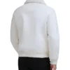 Mens White Shearling Aviator Leather Jacket Back