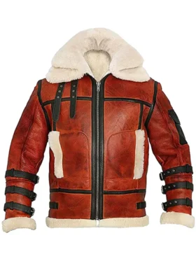 Sheepskin RAF Aviator B6 Waxed Bomber Shearling Jacket