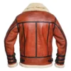 Sheepskin RAF Aviator B6 Waxed Bomber Shearling Jacket Back
