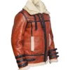 Sheepskin RAF Aviator B6 Waxed Bomber Shearling Jacket Collar