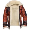 Sheepskin RAF Aviator B6 Waxed Bomber Shearling Jacket Inner