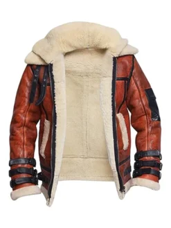 Sheepskin RAF Aviator B6 Waxed Bomber Shearling Jacket Inner