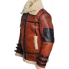 Sheepskin RAF Aviator B6 Waxed Bomber Shearling Jacket Side