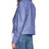 Light Purple Womens Biker Leather Jacket Back