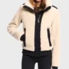 Womens White Winter Shearling Fur Jacket
