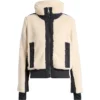 Womens White Winter Shearling Fur Jacket Front