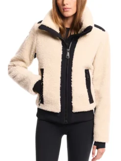 Womens White Winter Shearling Fur Jacket Main