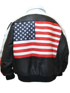 American Flag Leather Jacket Back