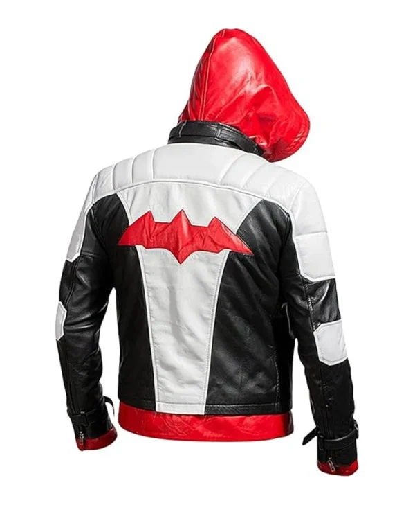 Arkham Knight Batman Red Hood Leather Jacket Back