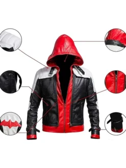 Arkham Knight Batman Red Hood Leather Jacket Spec