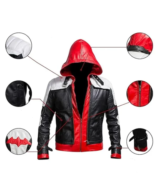 Arkham Knight Batman Red Hood Leather Jacket Spec
