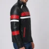 Black Leather Cafe Racer Biker Jacket For Men Right