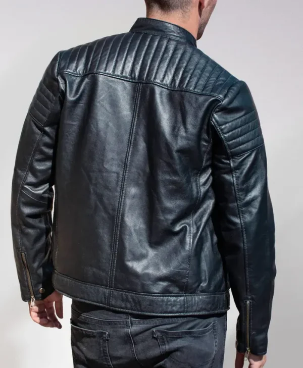 Black Leather Jacket Mens Back