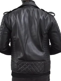 Black Leather Jacket With Gold Hardware Back