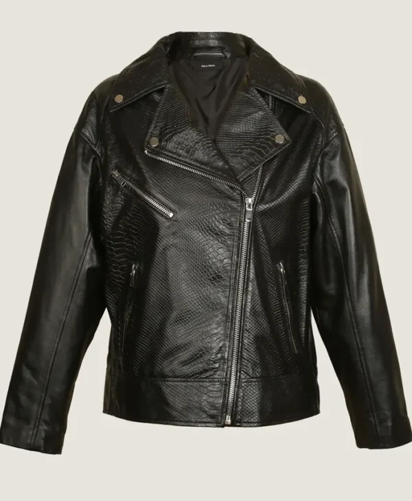 Black Leather Jacket Women Oversized