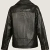 Black Leather Jacket Women Oversized Back