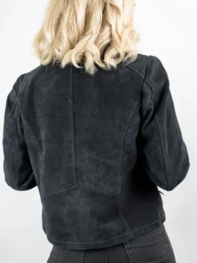 Blue Moto Jacket Back