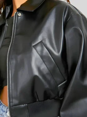 Bomber Leather Jacket Women Oversized For Sale