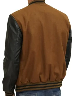 Brown And Black Varsity Jacket Back