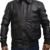 Brown Bomber Leather Jacket Mens