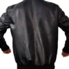 Brown Bomber Leather Jacket Mens Back