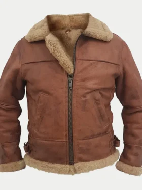 Brown Jacket With Fur Collar Men's