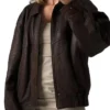 Brown Leather Jacket Women Oversized