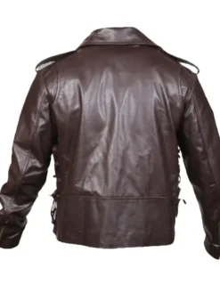 Brown Motorcycle Jacket Back