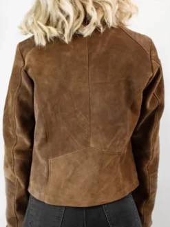 Brown Suede Jacket Womens Back