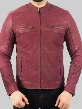 Burgundy Red Leather Jacket