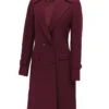Burgundy Wool Coat Womens