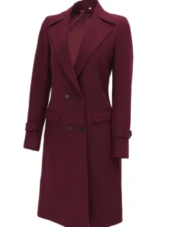 Burgundy Wool Coat Womens