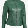 Cafe Racer Leather Jacket With Armor