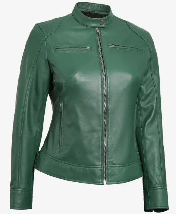 Cafe Racer Leather Jacket With Armor