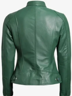Cafe Racer Leather Jacket With Armor Back