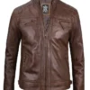 Chocolate Leather Blazer