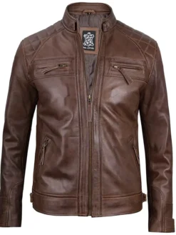 Chocolate Leather Blazer