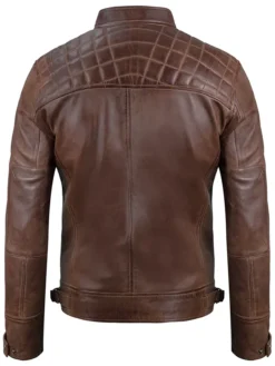 Chocolate Leather Blazer Back