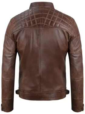 Chocolate Leather Blazer Back