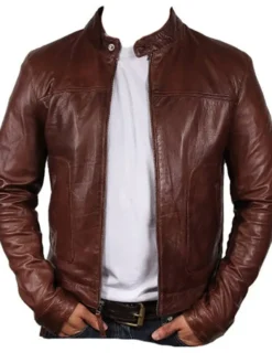 Dark Brown Leather Jacket Mens