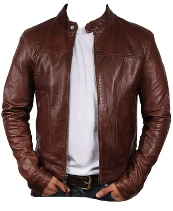 Dark Brown Leather Jacket Mens