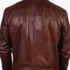 Dark Brown Leather Jacket Mens Back