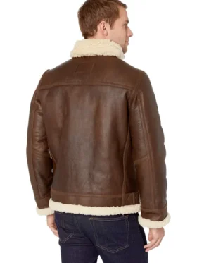 Dark Brown Leather Jacket With Fur Back