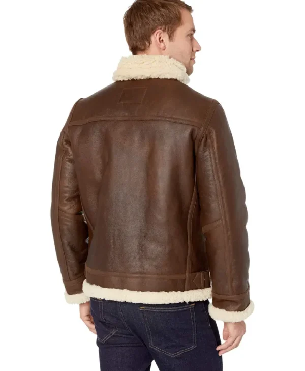 Dark Brown Leather Jacket With Fur Back