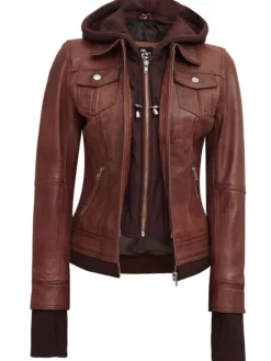 Dark Brown Leather Jacket Women