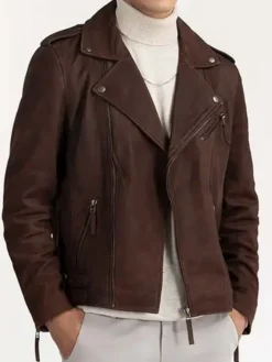 Dark Brown Suede Leather Jacket