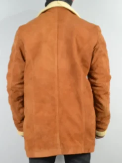 Double Breasted Leather Jacket Back